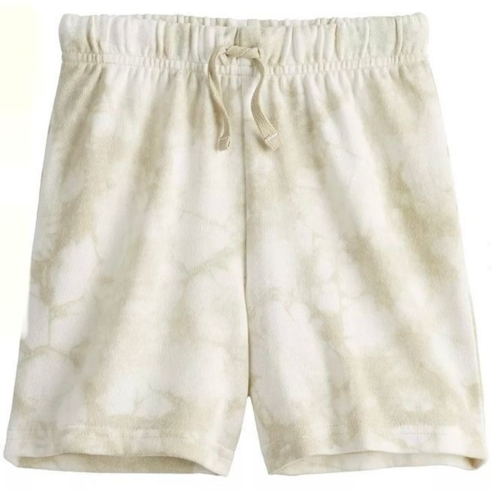 Toddler Boy NWT Jumping Beans Fleece Shorts Beige Tie Dye 18 Months